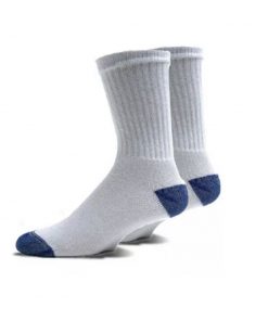 Ladies socks heels & toe 4-7 Women Socks Cotton Rich Soft Cushioned Sole for Comfort (White Navy Heel & Toe, 12 Pairs)