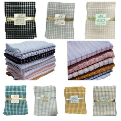 Tea Towel 100% Premium Cotton DishCloth Super Soft & Absorbent Kitchen Towel Lot (1 DOZEN OF 3 CLOTHES)