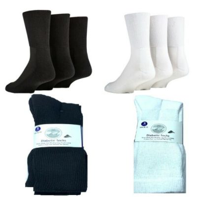 Mens Women Socks Diabetic Loose Top Extra Wide Fit Cotton Work Sports Socks Lot(10 DOZEN)