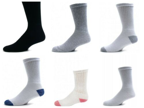 Mens Womens Heel & Toe Crew Soft Cushioned Trainer Sports Socks Cotton Rich Lot (10 DOZEN)